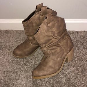 Tan Heeled Ankle Boots